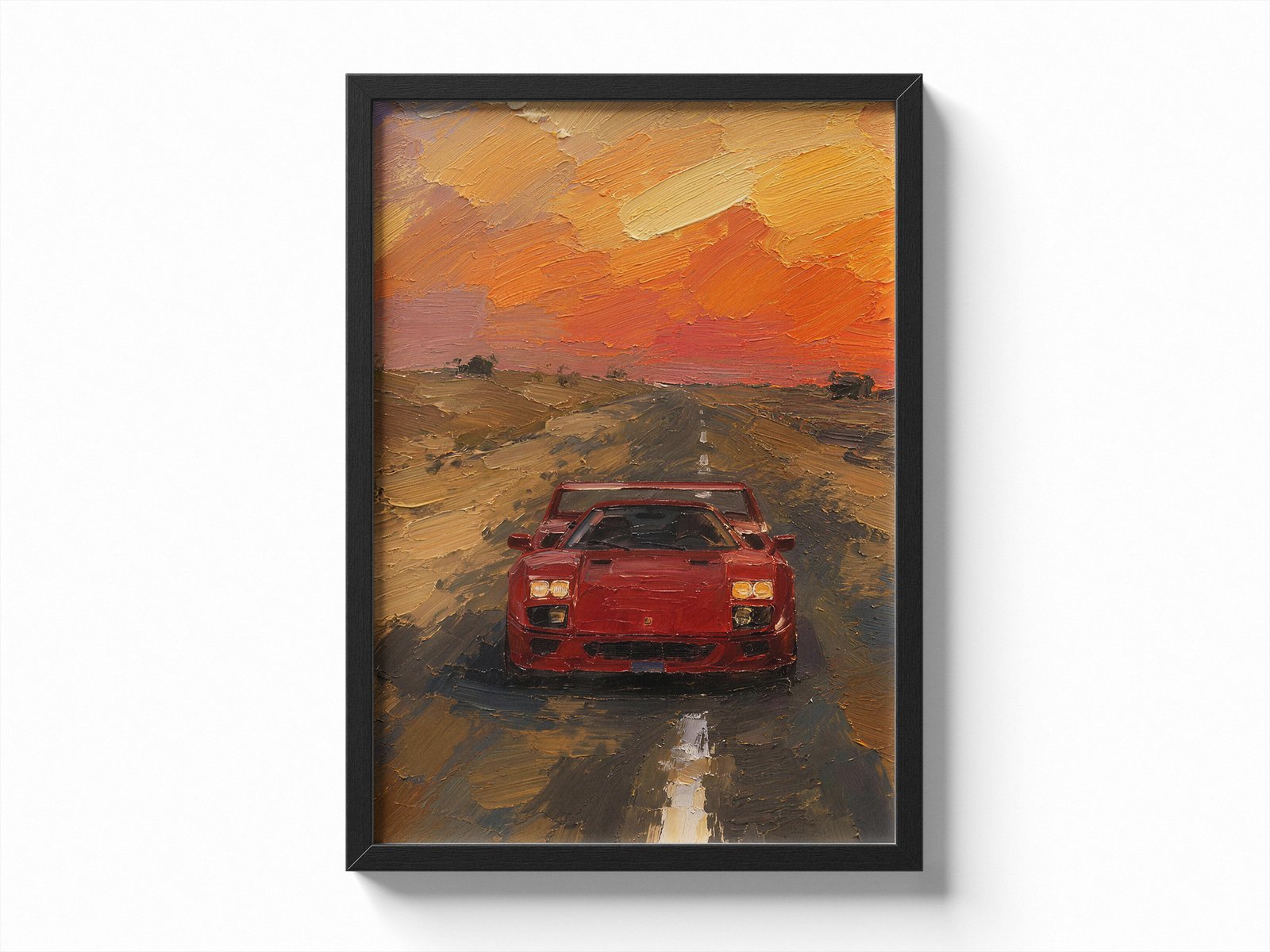 Ferrari F40 — Desert Road Sunset