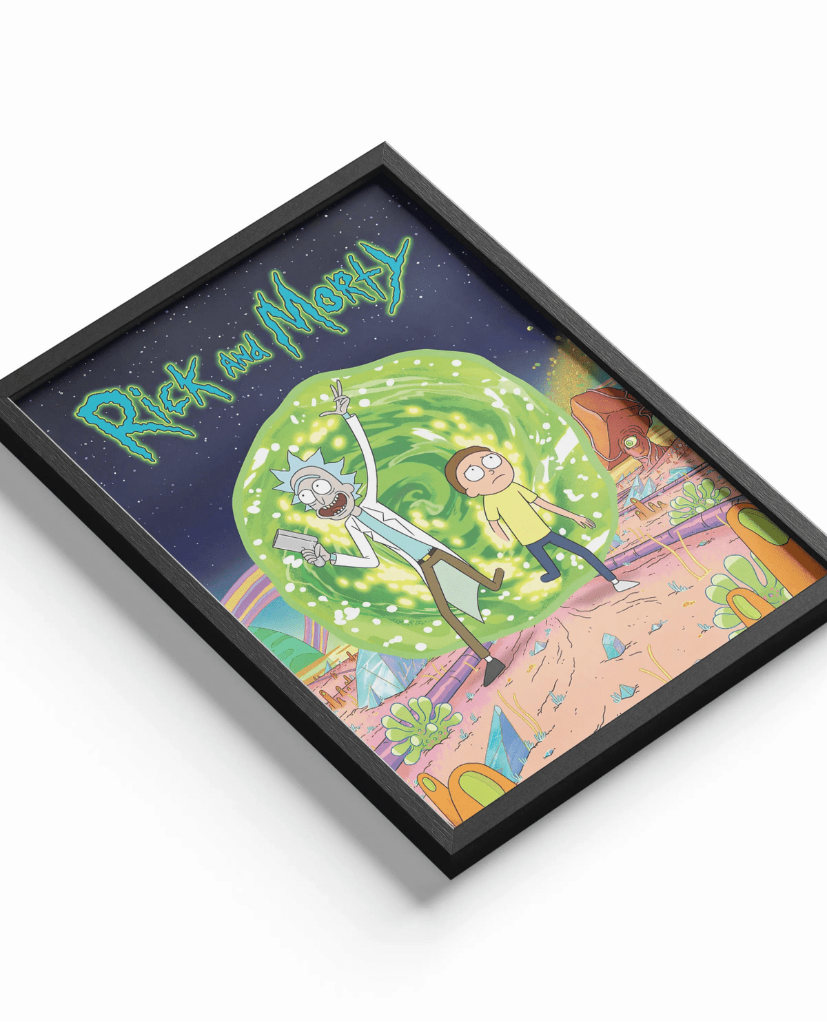 Rick and Morty poster design close-up