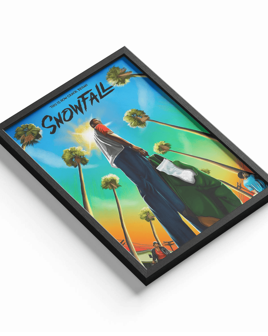 Snowfall poster design close-up