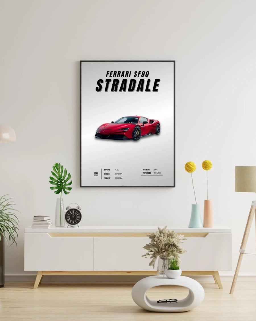 Ferrari SF90 Stradale poster styled room photo 5