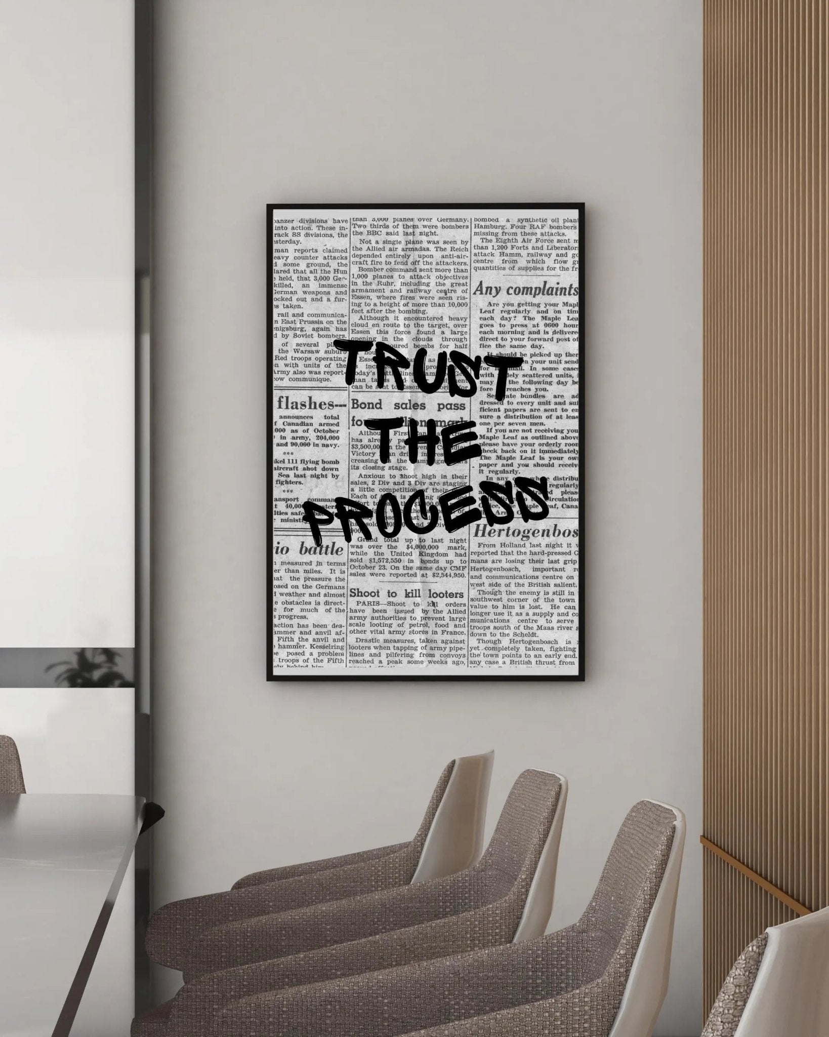 Trust the Process poster styled room photo 3