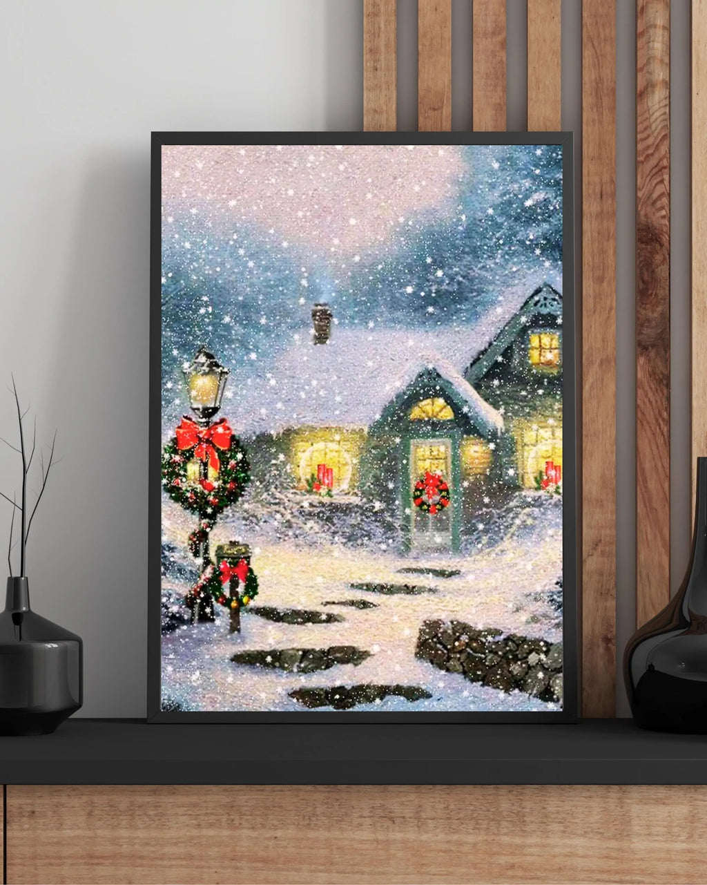 Vintage Christmas House Framory Prints