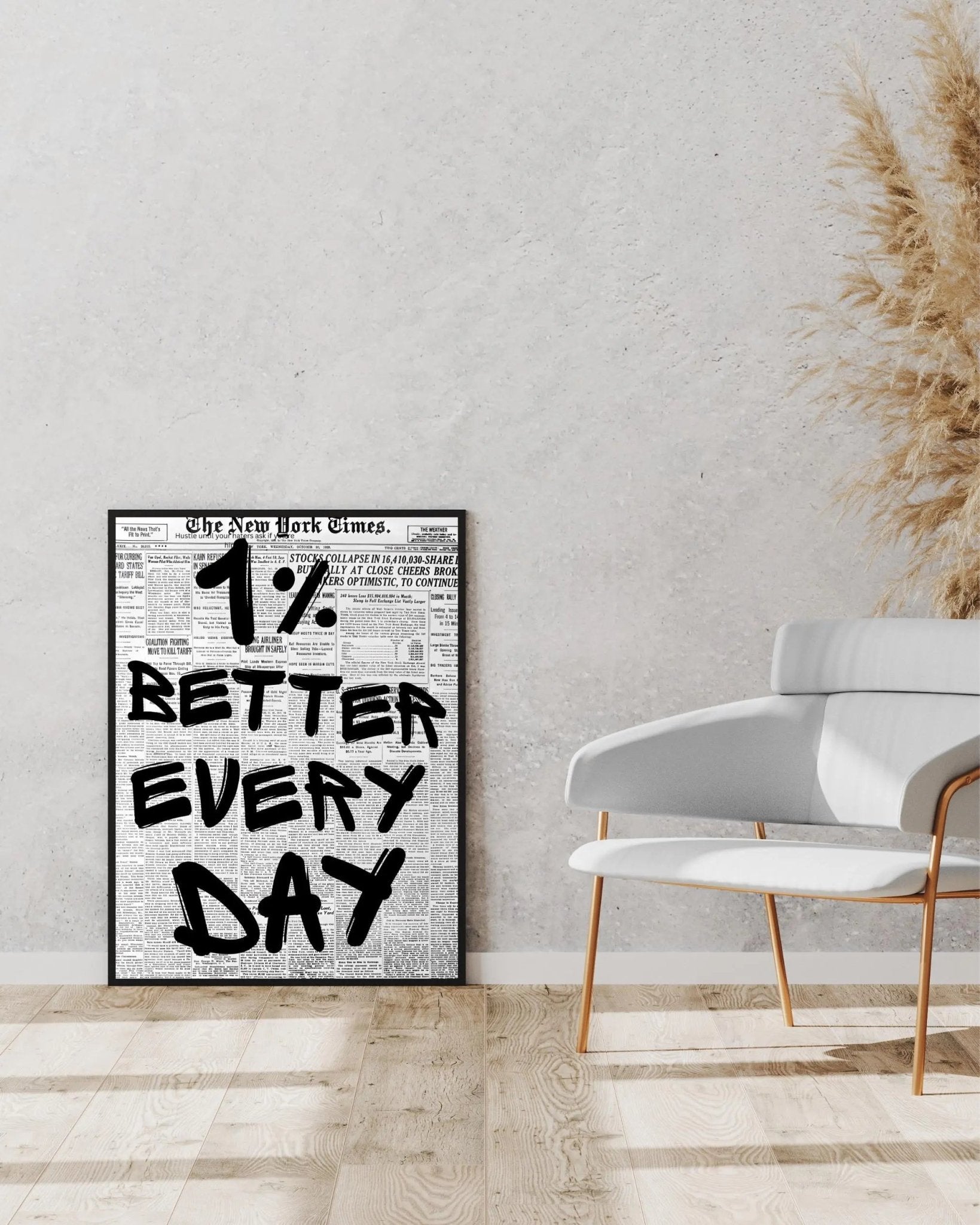 1% Better Every Day poster styled room photo 3