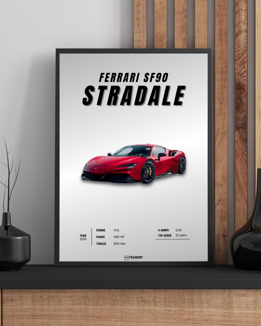 Ferrari SF90 Stradale poster styled room photo 1