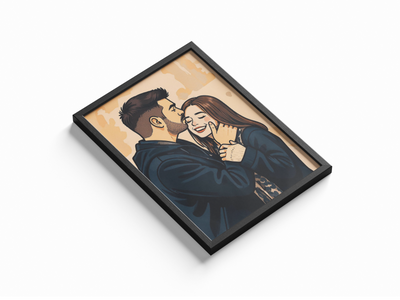 Custom Cartoon Poster of Couple/Friends