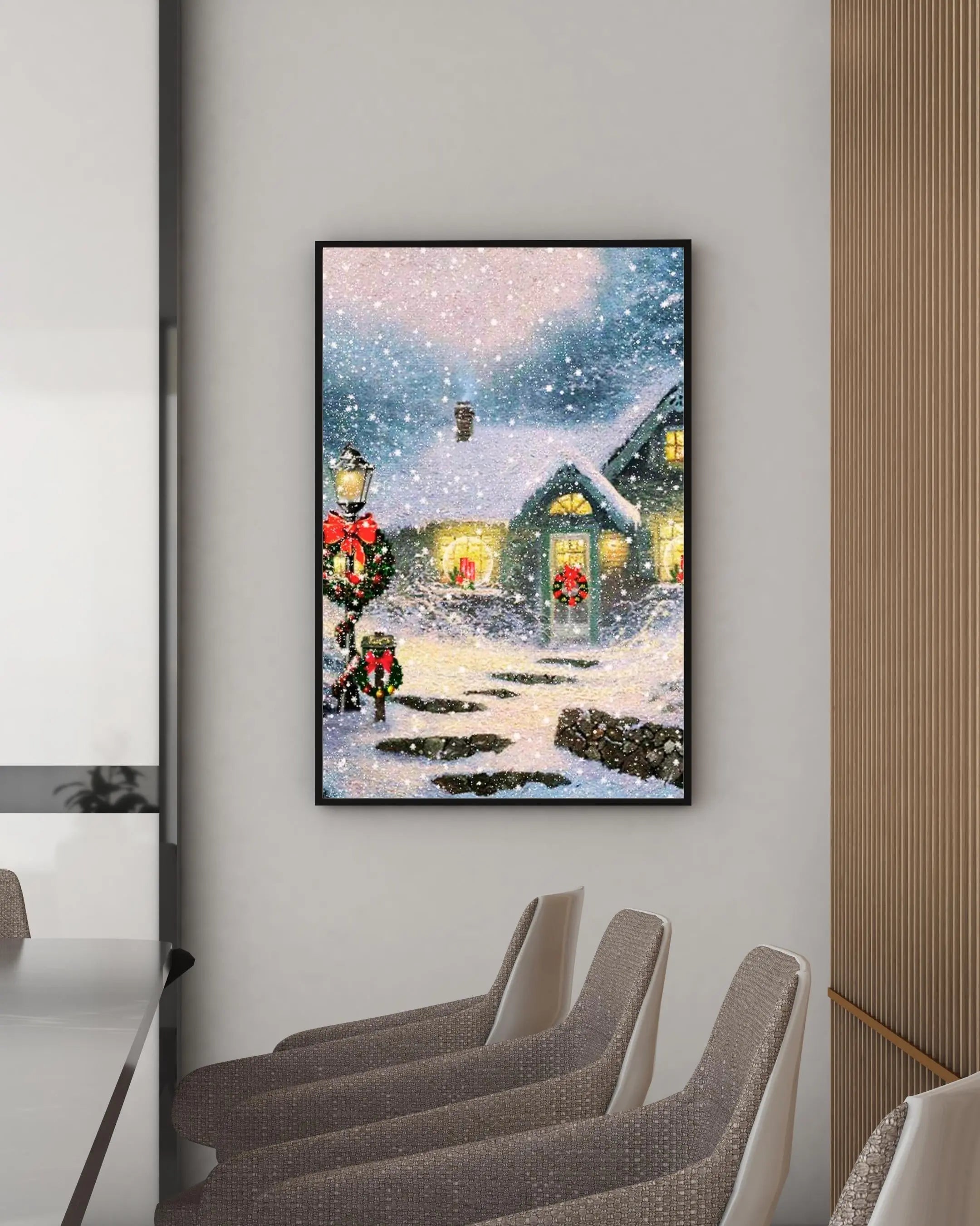 Vintage Christmas House Framory Prints
