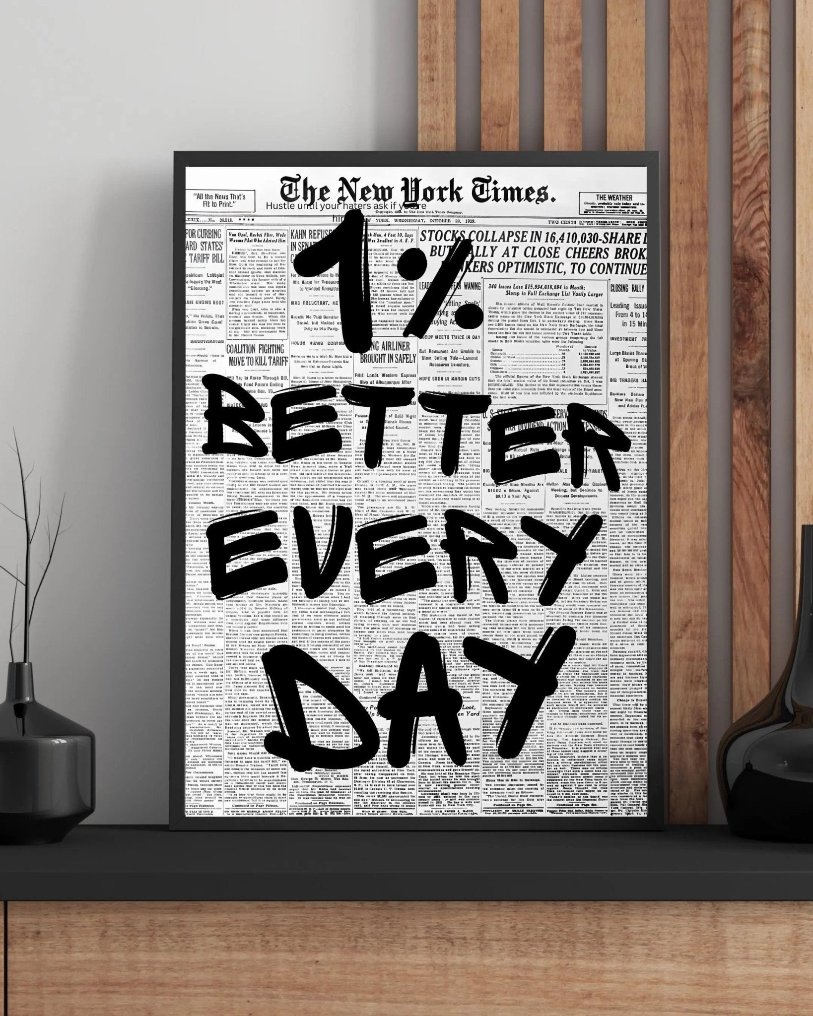 1% Better Every Day poster styled room photo 8