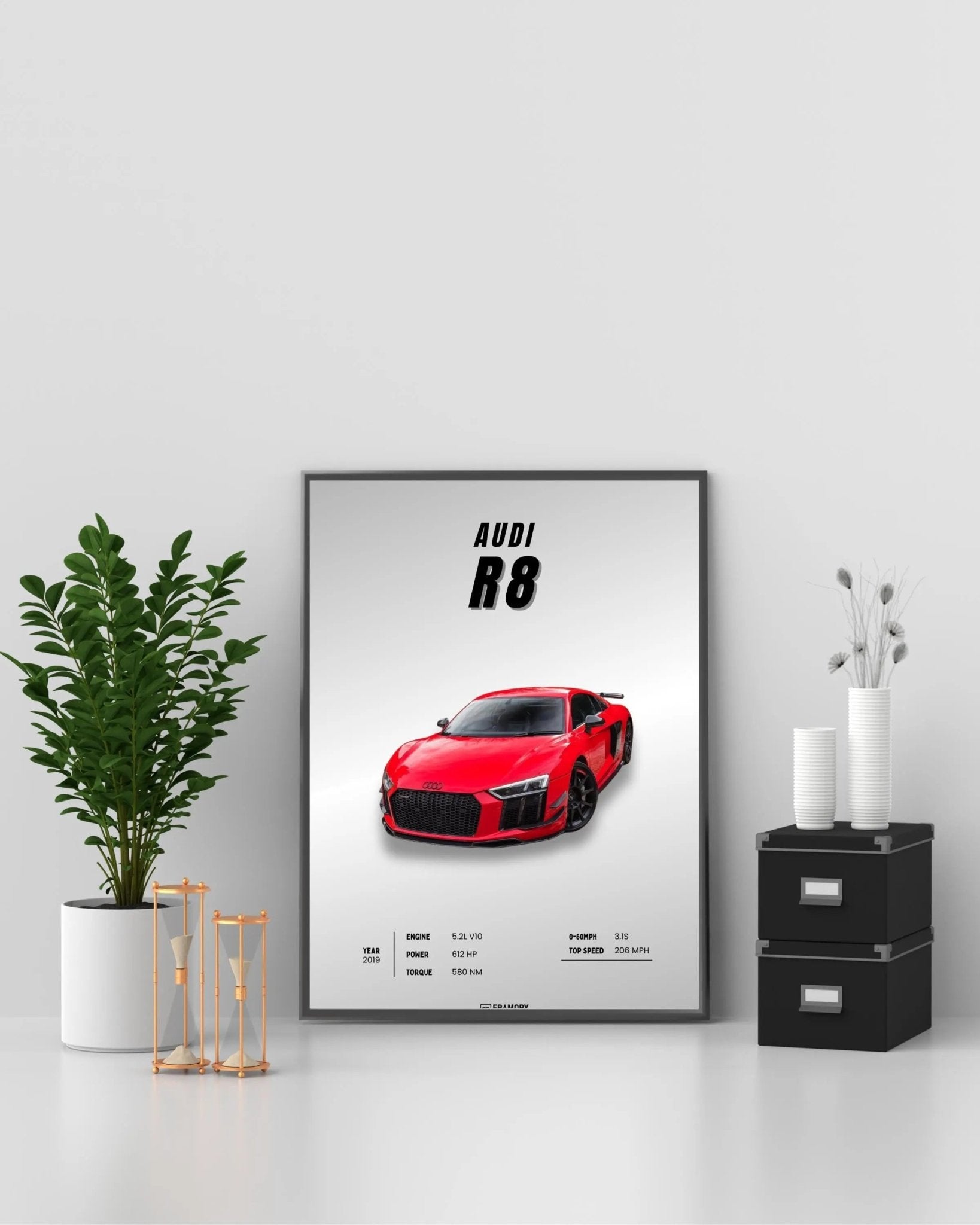 Audi R8 poster styled room photo 4