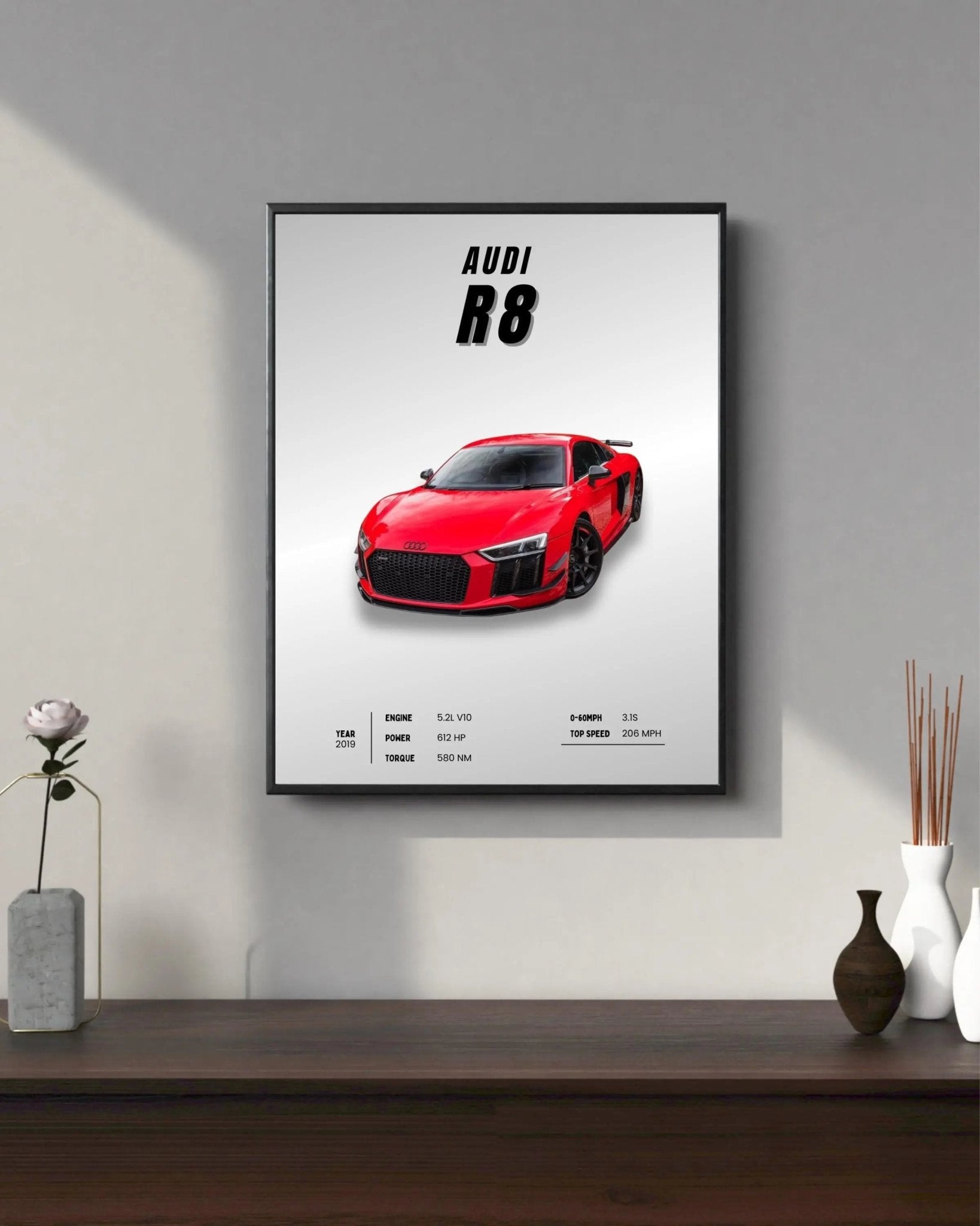 Audi R8 poster styled room photo 9