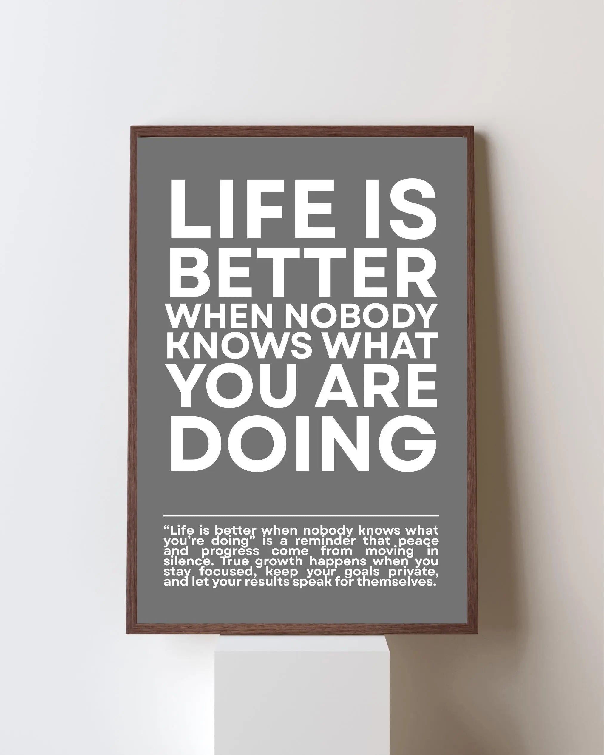Life is Better When NOBODY Knows What You Are Doing Framory Prints
