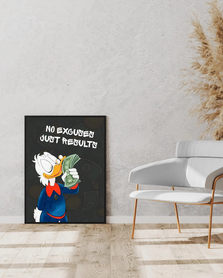 No Excuses, Just Results poster styled room photo 5