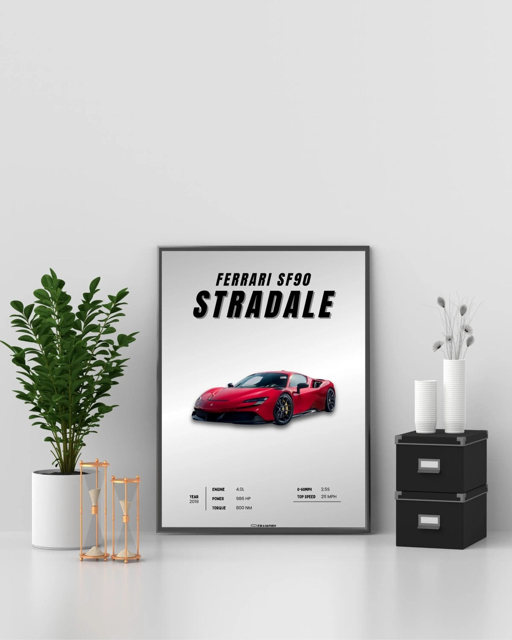 Ferrari SF90 Stradale poster styled room photo 3