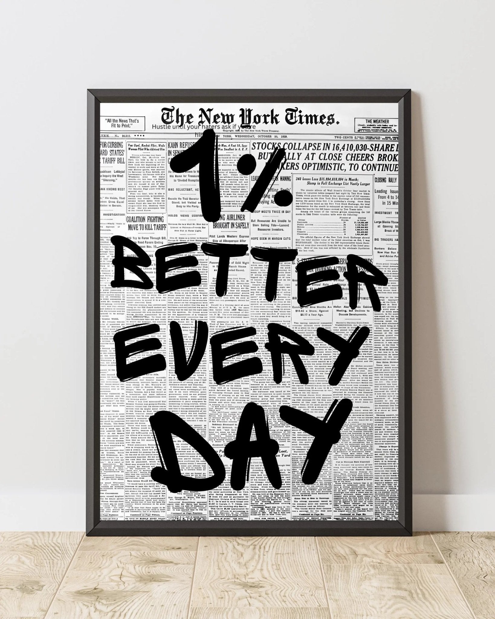 1% Better Every Day poster styled room photo 2