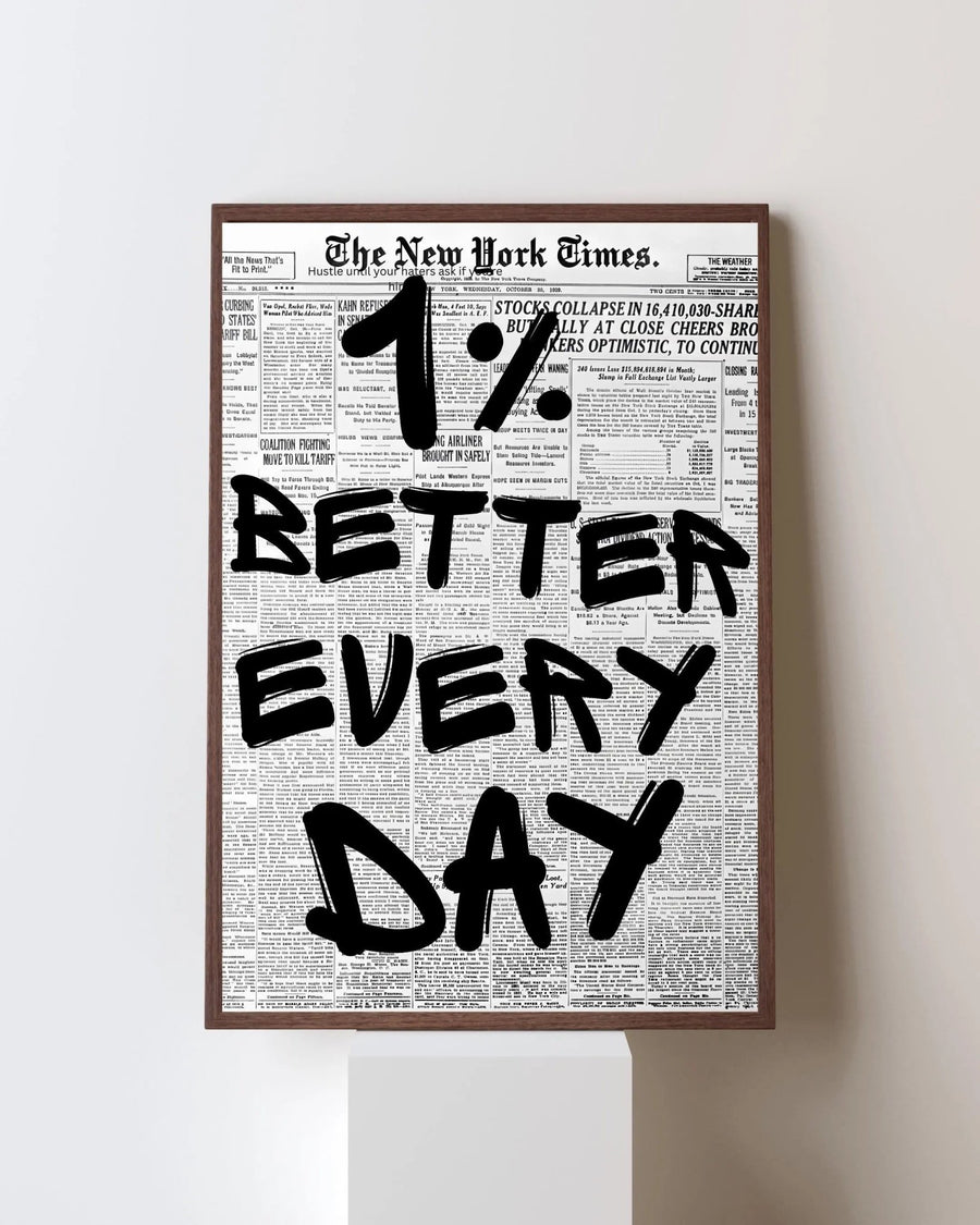 1% Better Every Day poster styled room photo 10