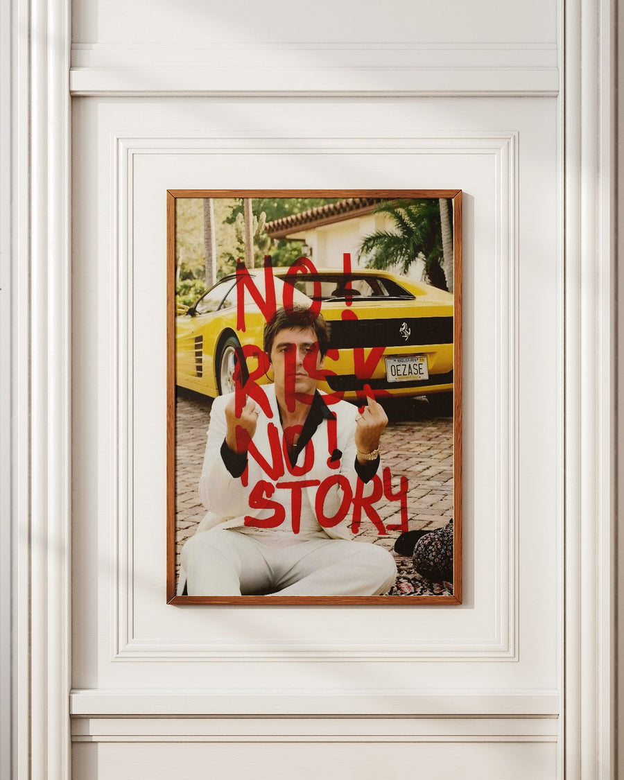 No Risk, No Story in Red poster styled room photo 4