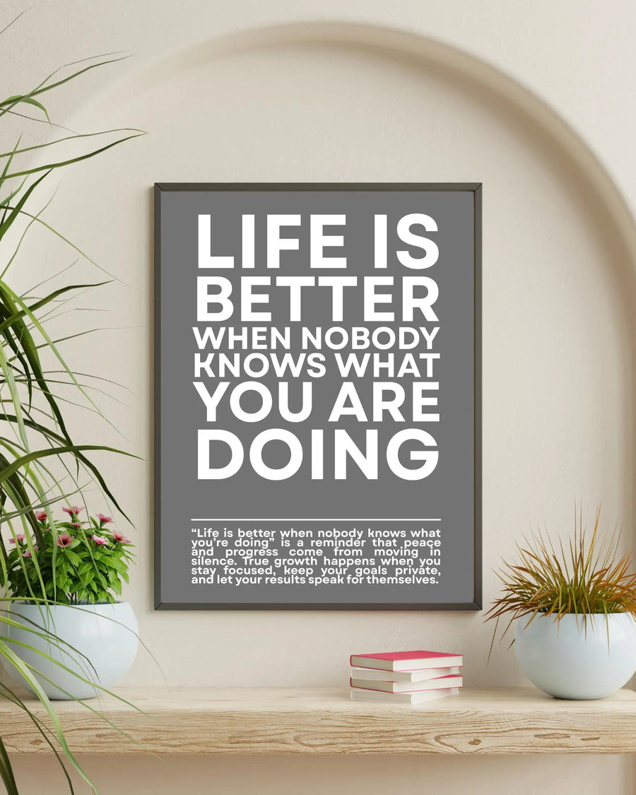 Life is Better When NOBODY Knows What You Are Doing poster styled room photo 4