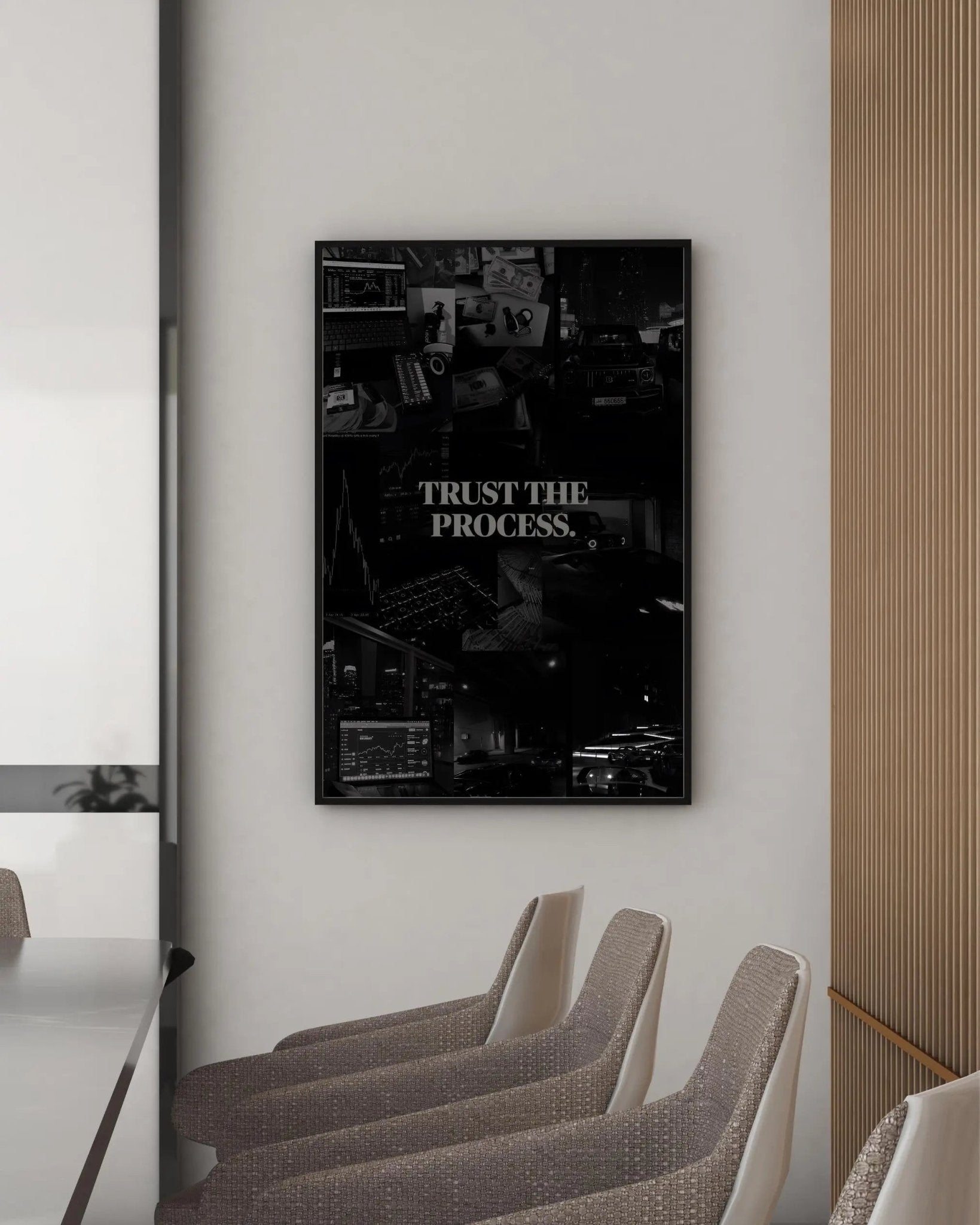 Trust The Process poster styled room photo 2