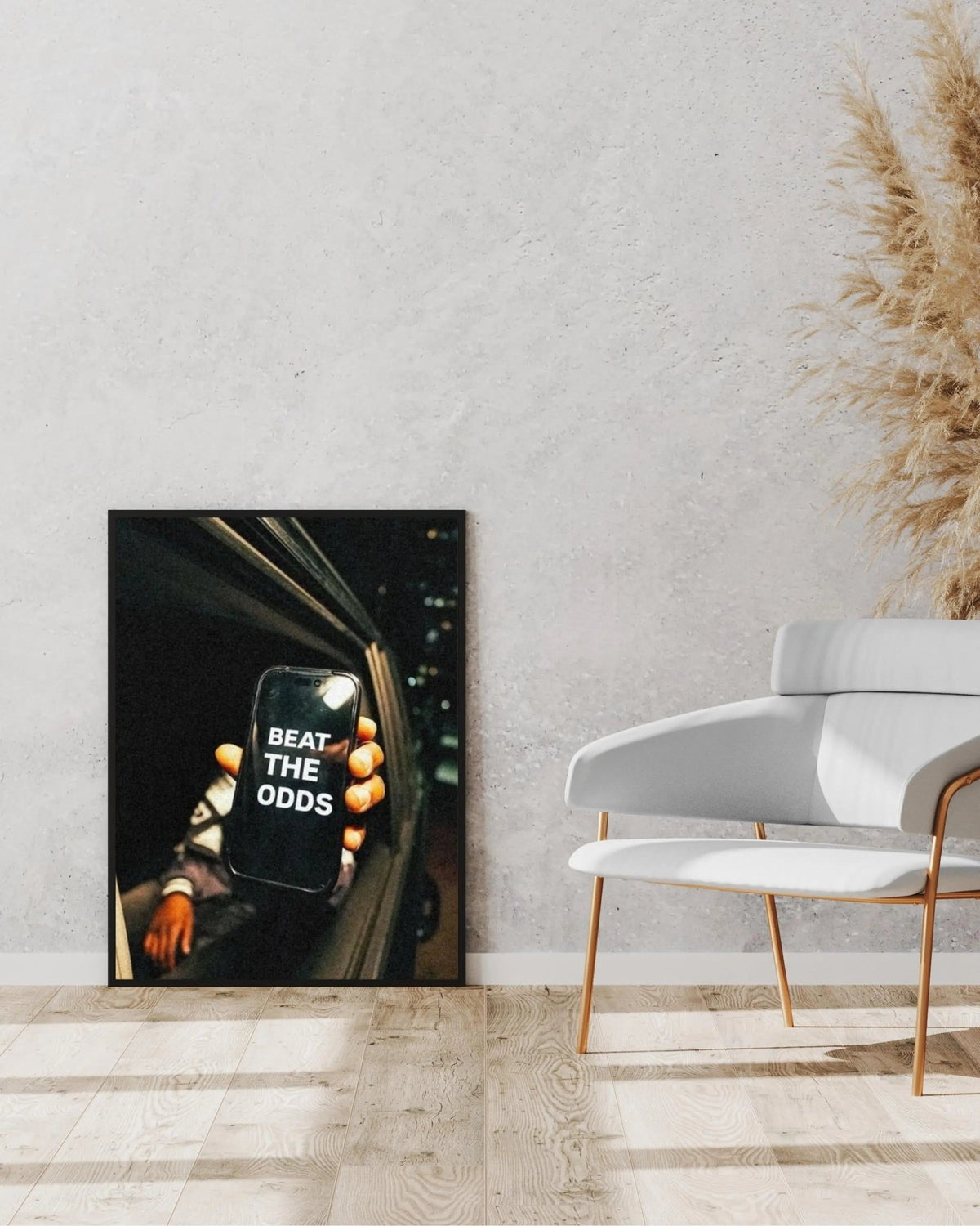 Beat the Odds poster styled room photo 2