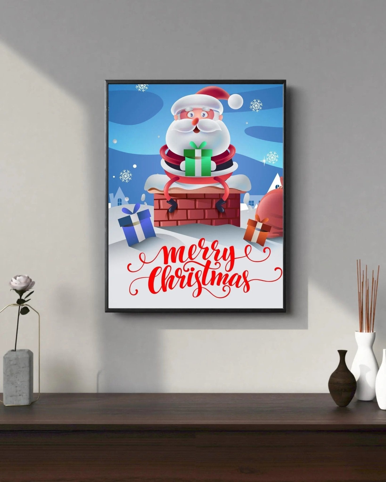 Merry Christmas Santa poster styled room photo 6
