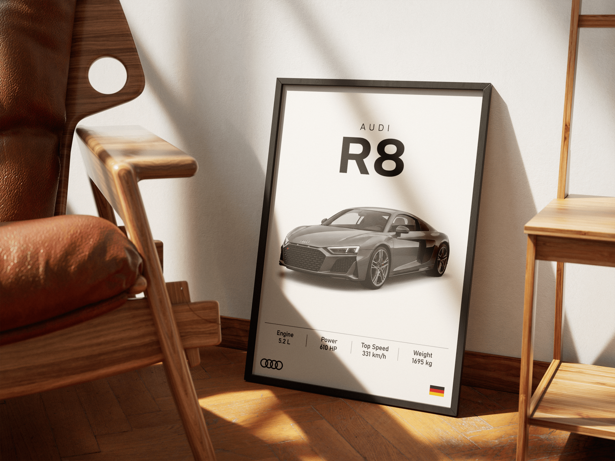 Audi R8 2.0 poster styled room photo 3