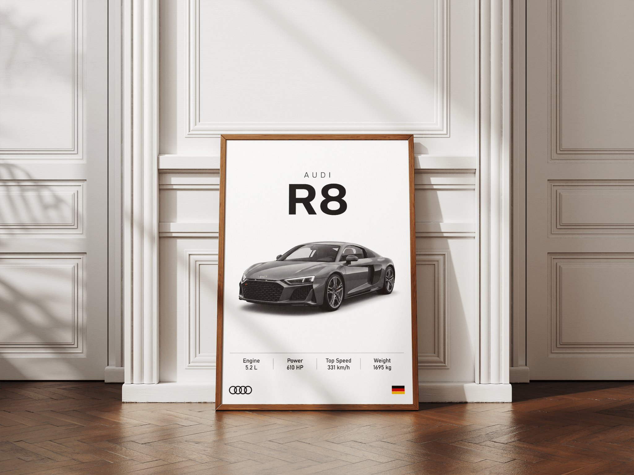 Audi R8 2.0 poster styled room photo 5