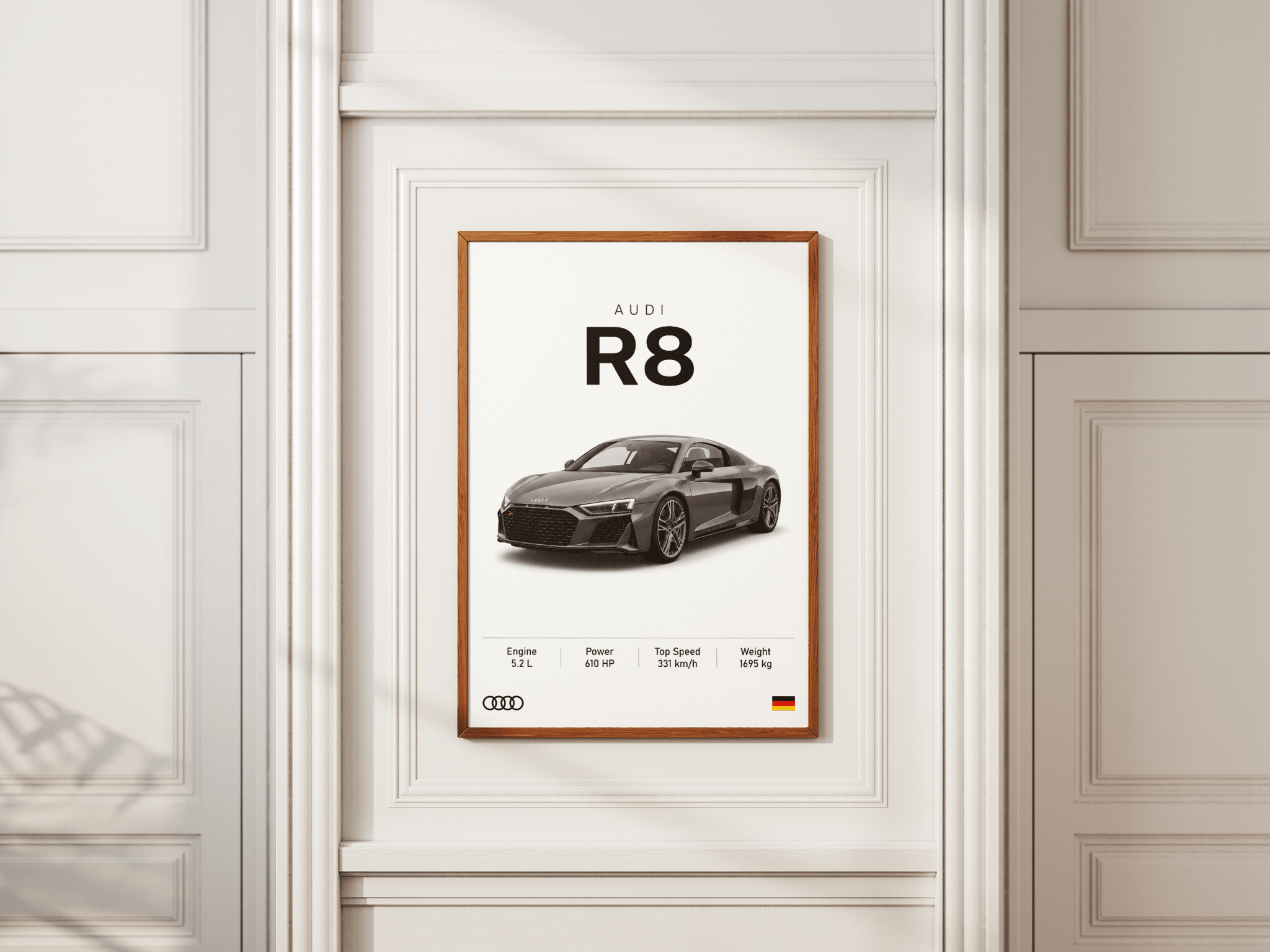 Audi R8 2.0 poster styled room photo 6