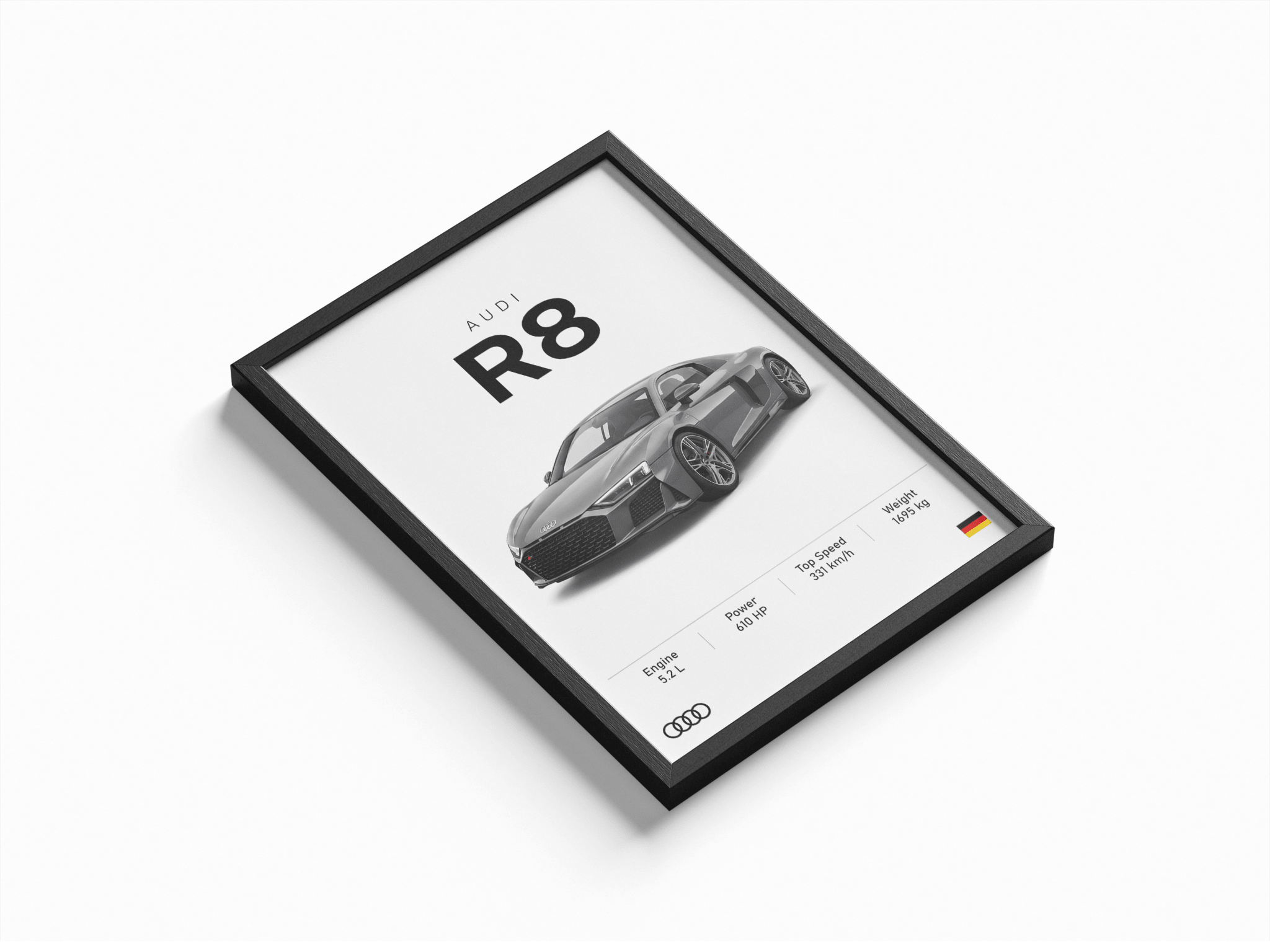 Audi R8 2.0 poster styled room photo 1