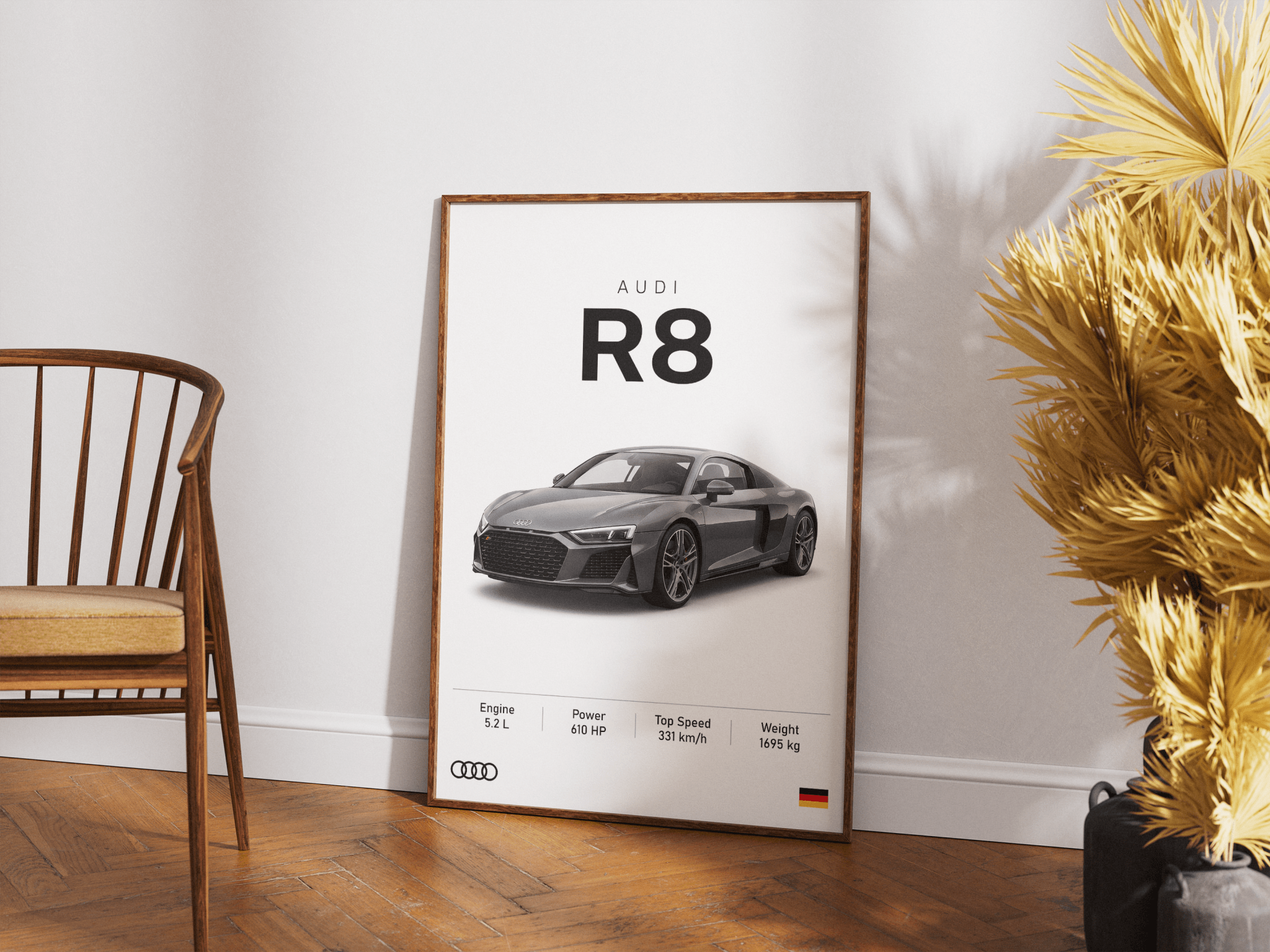 Audi R8 2.0 poster styled room photo 7