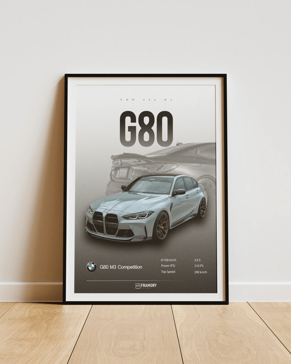 BMW G80 M3 CS poster styled room photo 2