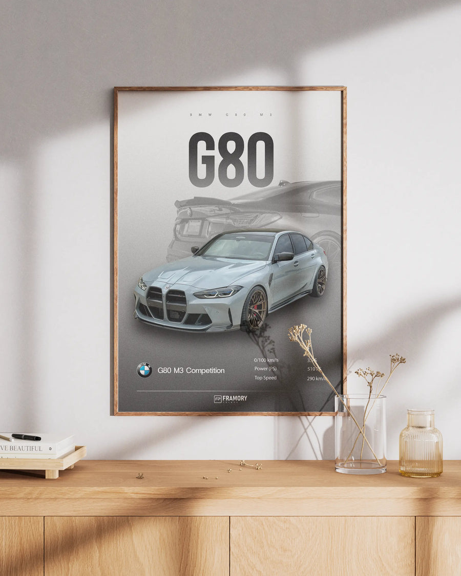 BMW G80 M3 CS poster styled room photo 3