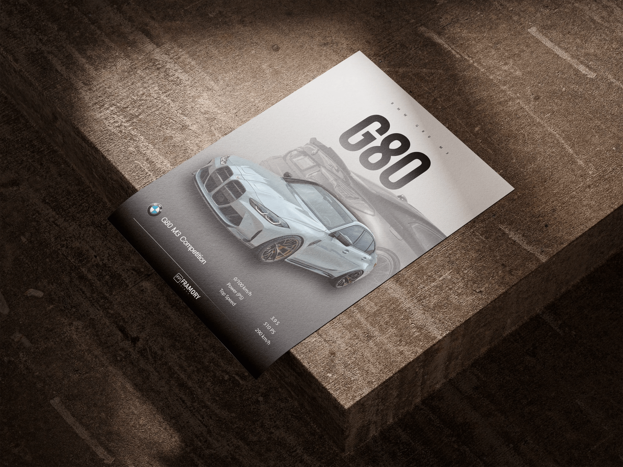 BMW G80 M3 CS poster styled room photo 5
