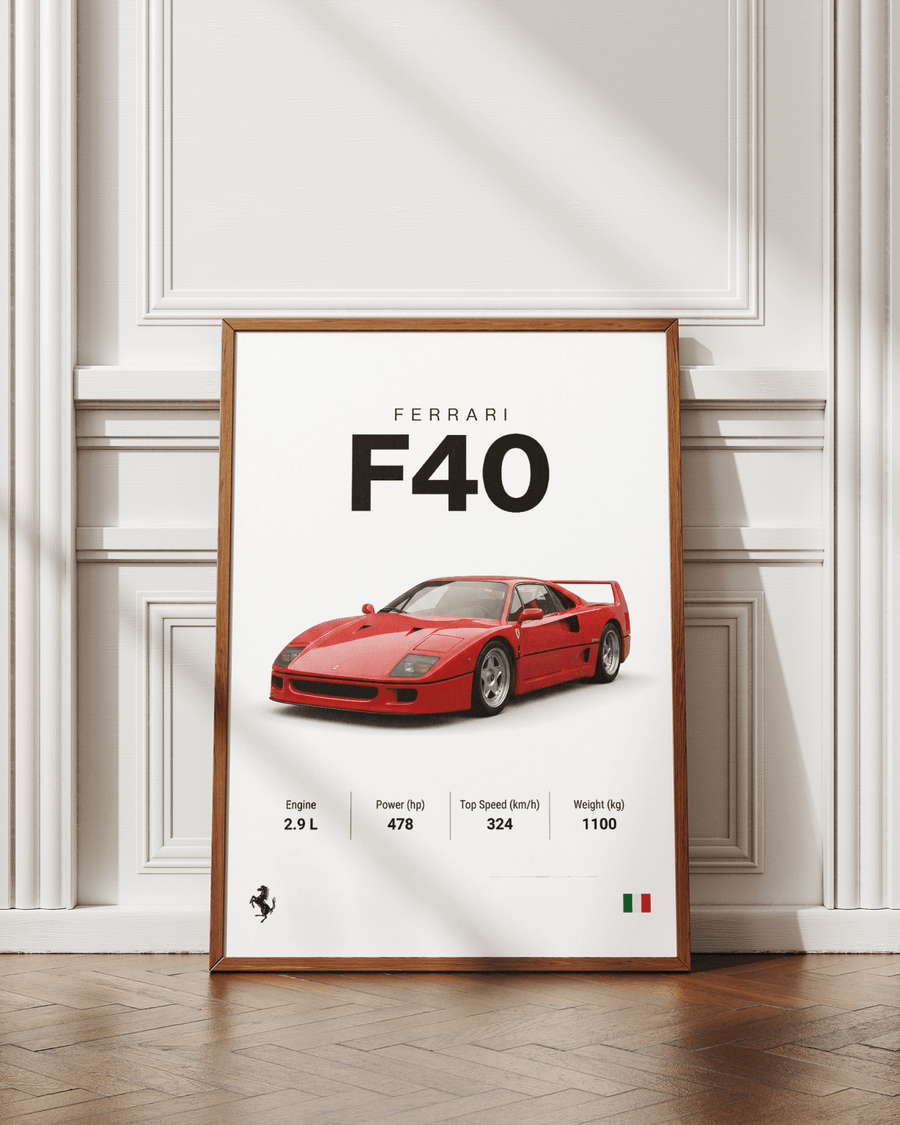 Ferrari F40 poster styled room photo 4