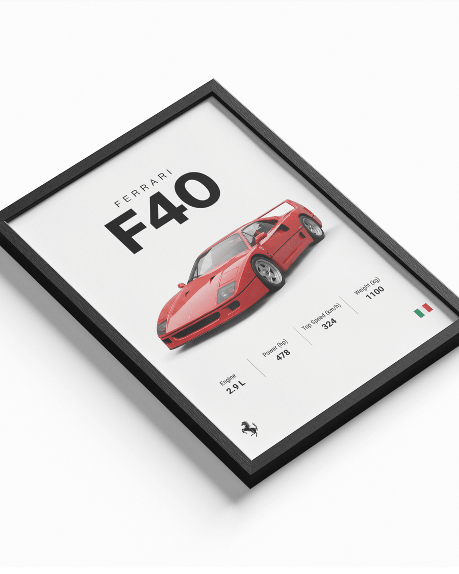 Ferrari F40 poster styled room photo 1
