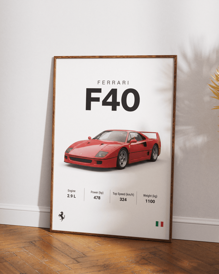 Ferrari F40 poster styled room photo 6