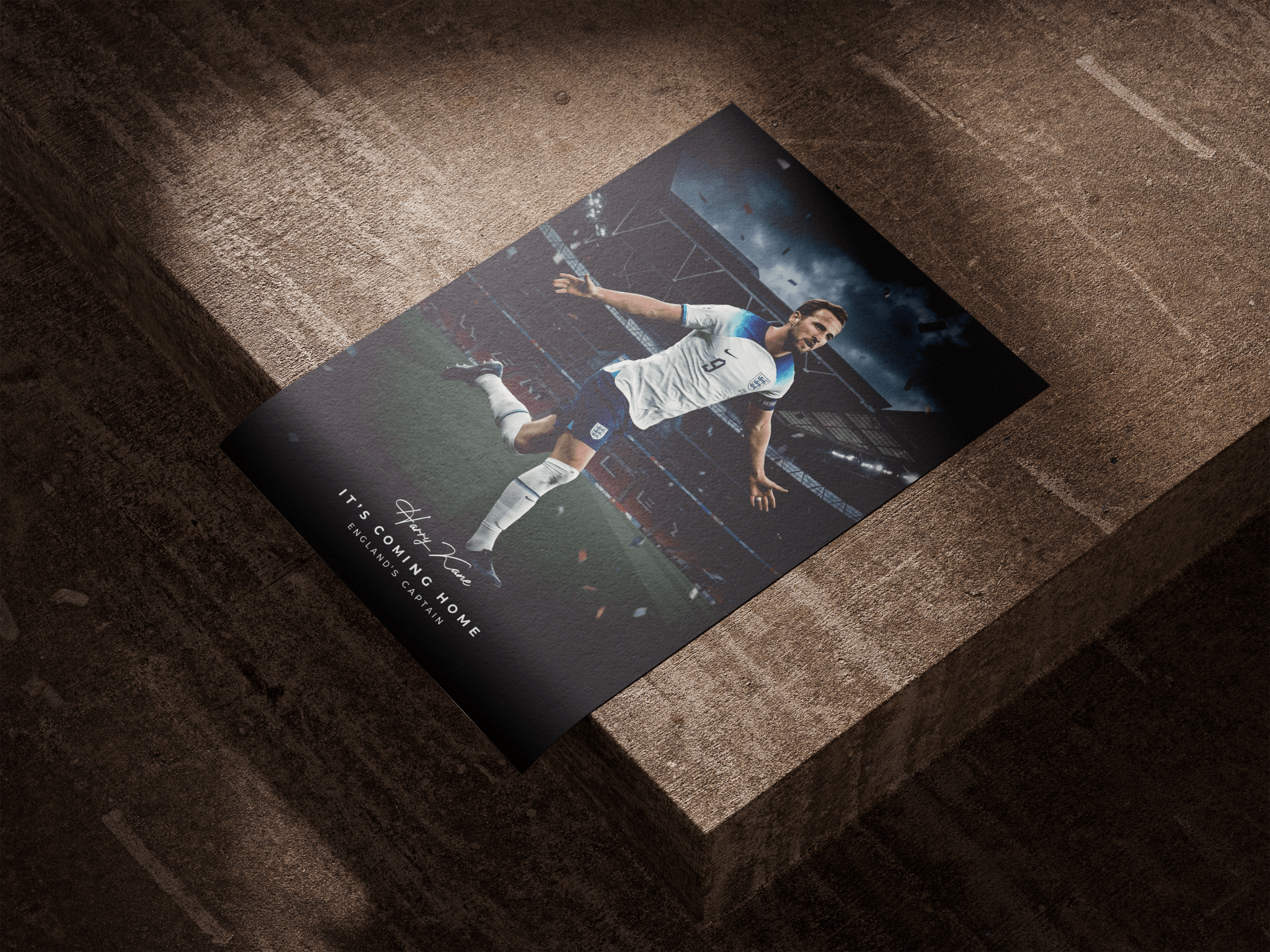 "It's Coming Home" — Harry Kane poster styled room photo 5