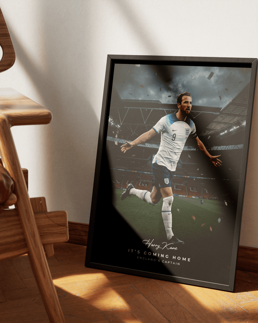 "It's Coming Home" — Harry Kane poster styled room photo 6