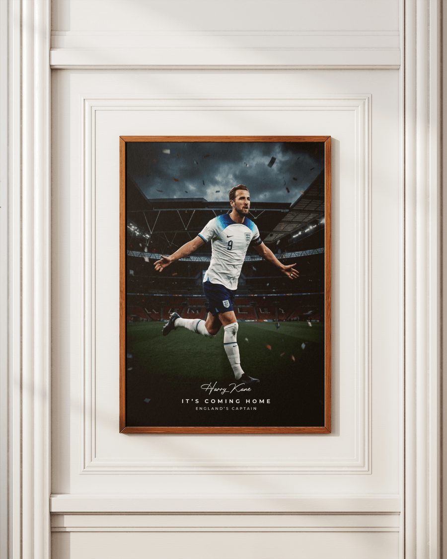 "It's Coming Home" — Harry Kane poster styled room photo 3