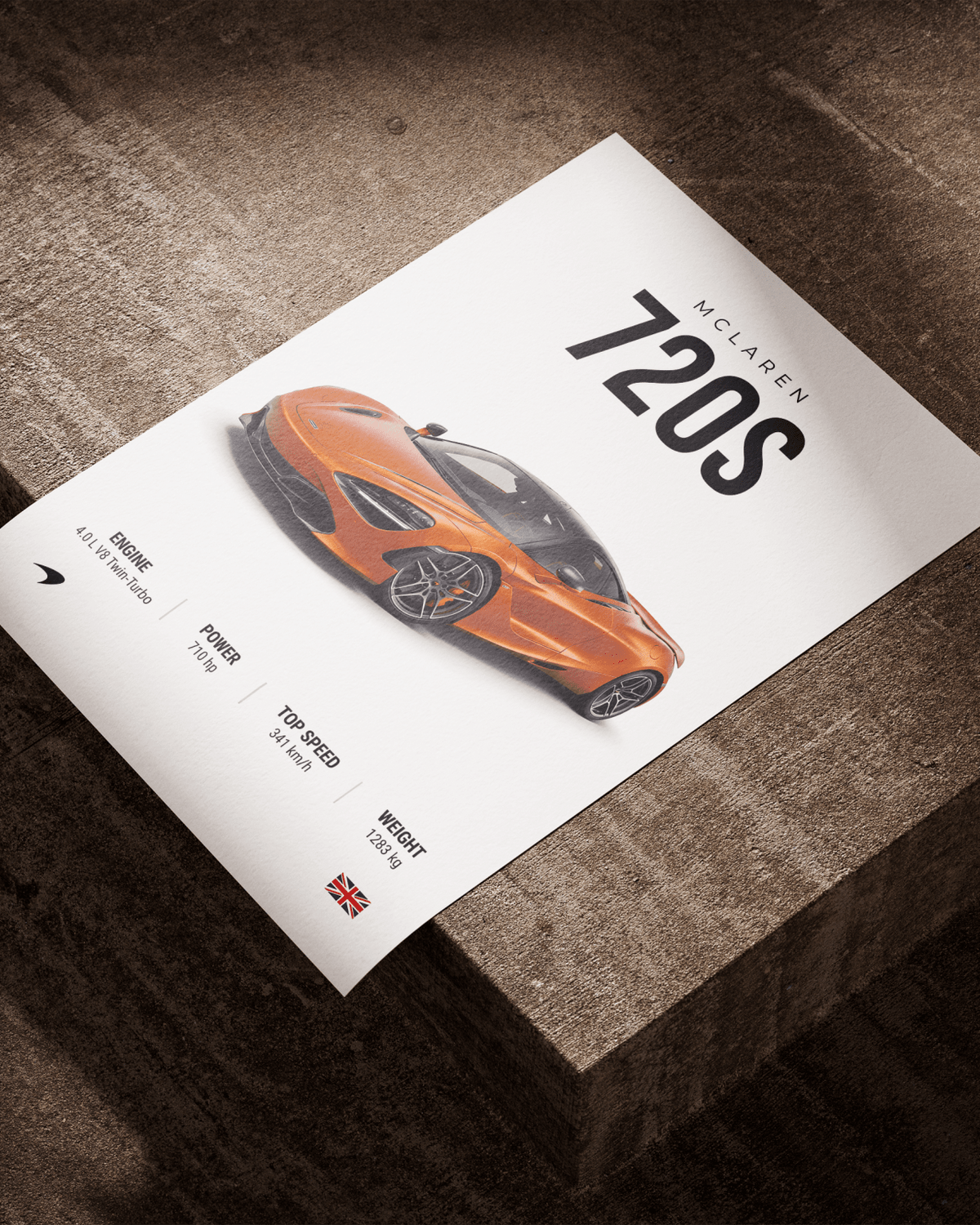 McLaren 720S poster styled room photo 2