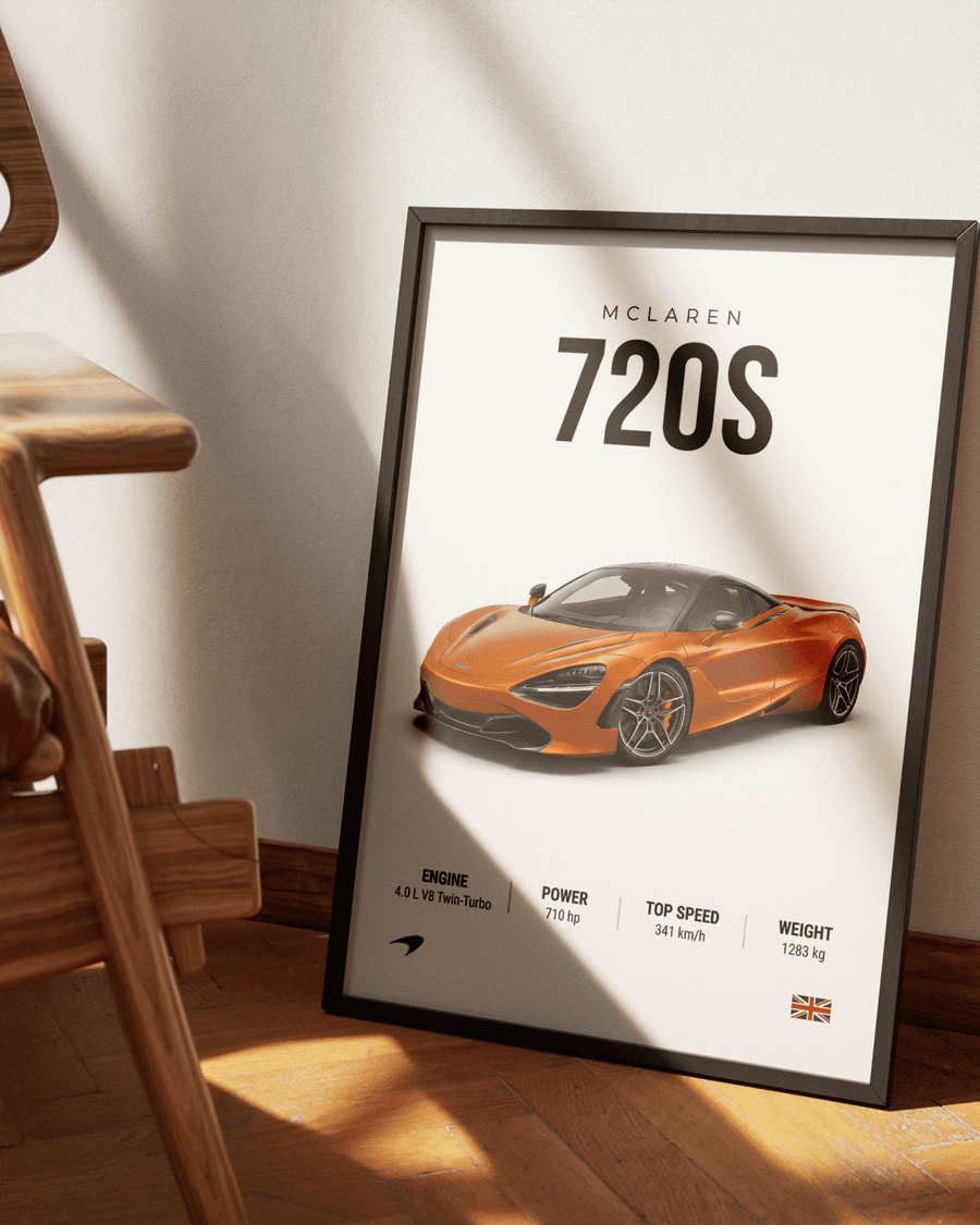 McLaren 720S poster styled room photo 3