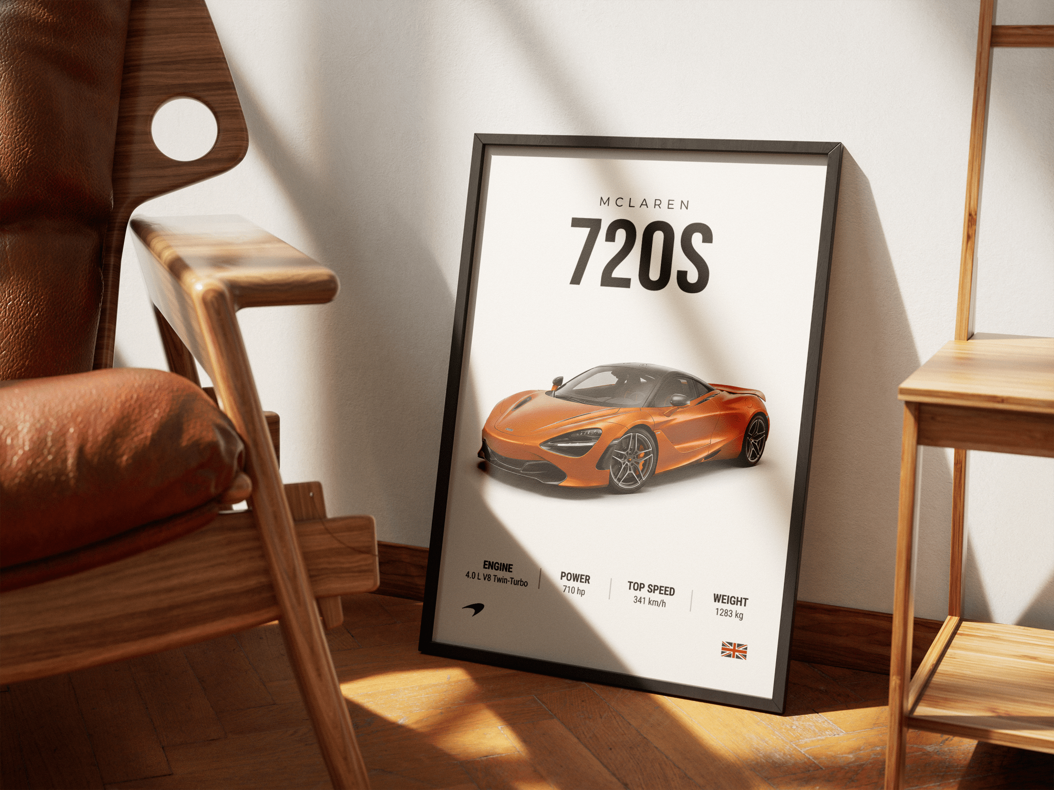 McLaren 720S poster styled room photo 3