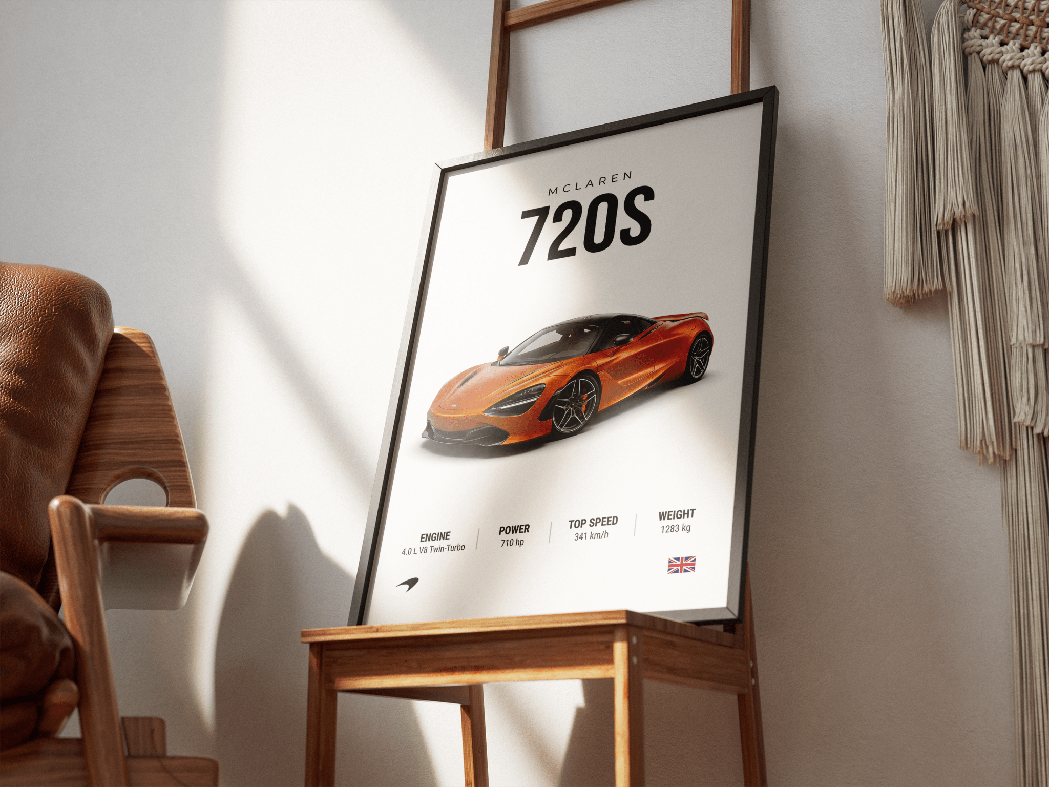 McLaren 720S poster styled room photo 4