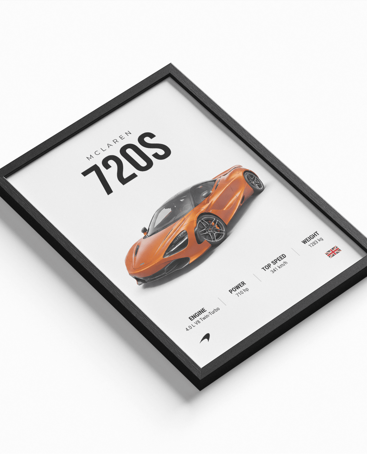 McLaren 720S poster styled room photo 1