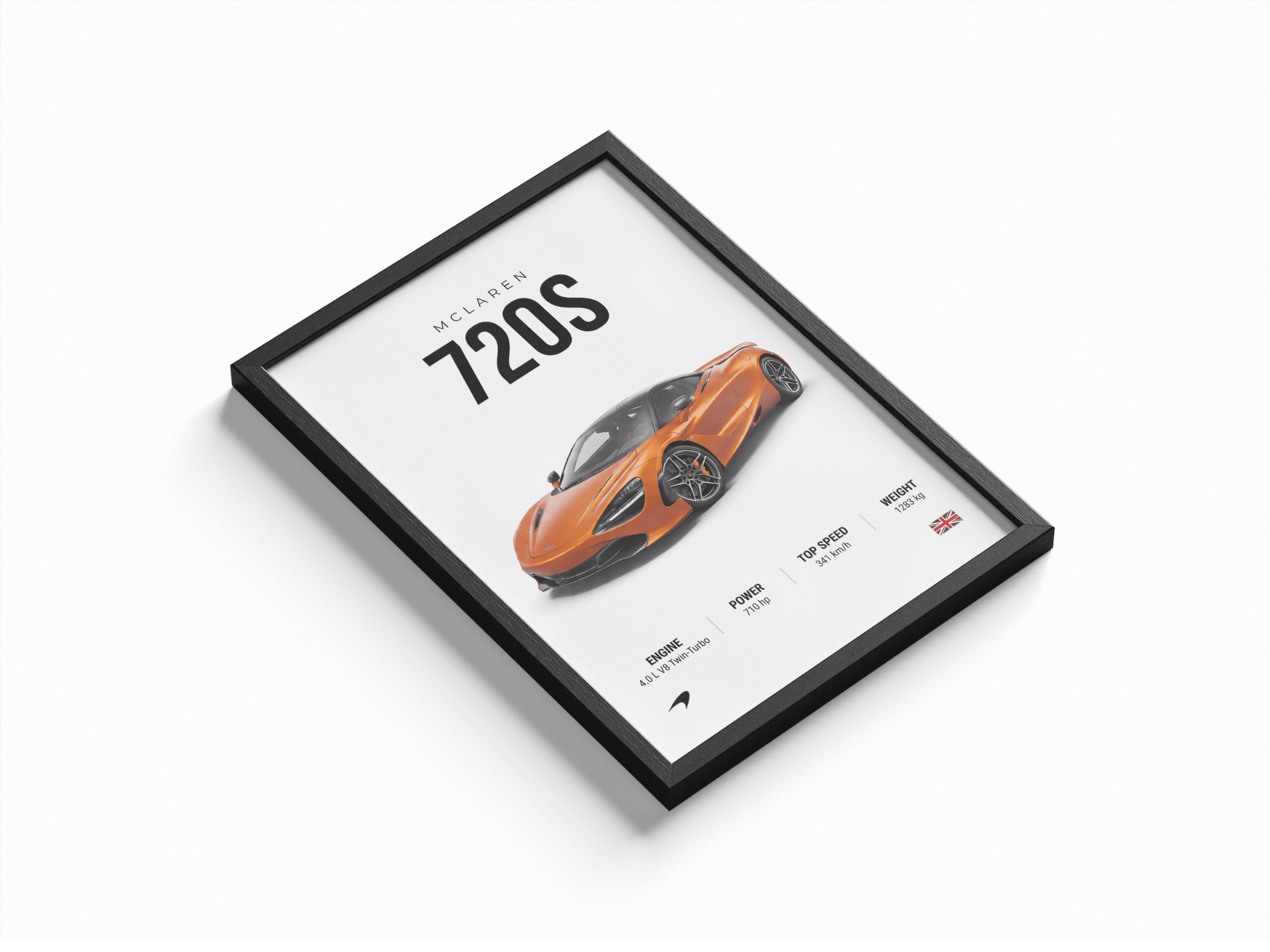 McLaren 720S poster styled room photo 1