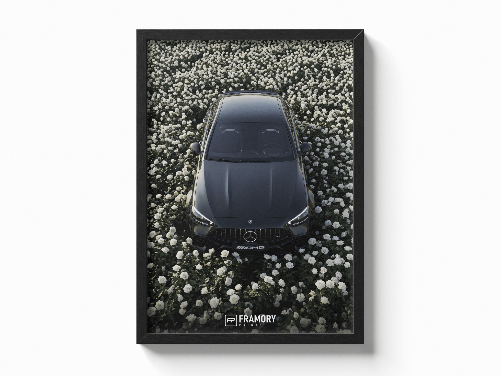 Mercedes C63S White Flowers poster — Framory Prints