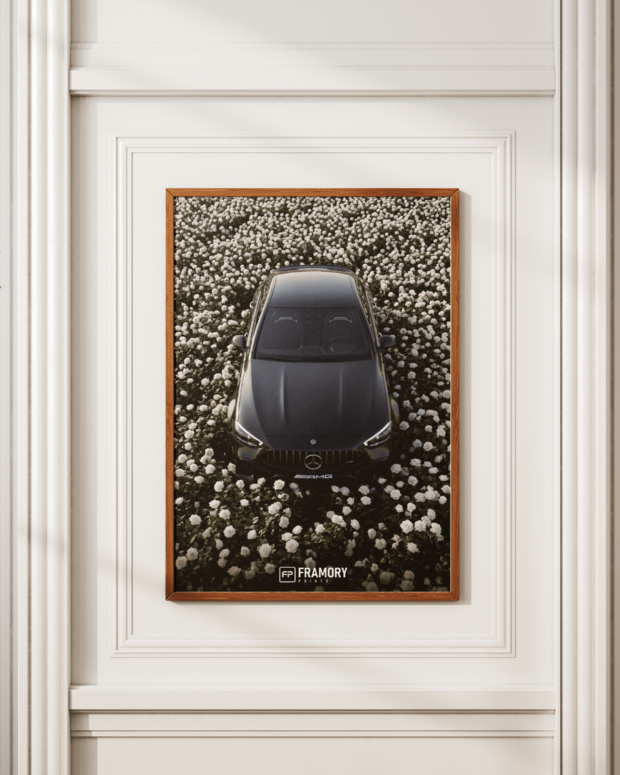 Mercedes C63S White Flowers poster styled room photo 6