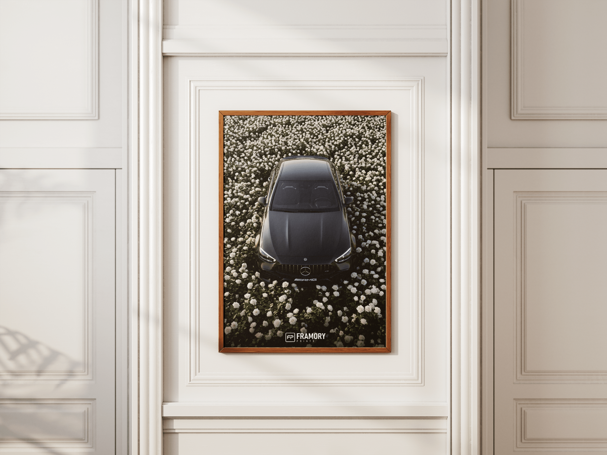 Mercedes C63S White Flowers poster styled room photo 6