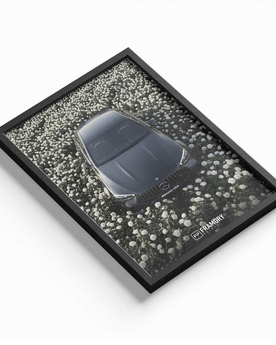 Mercedes C63S White Flowers poster styled room photo 1