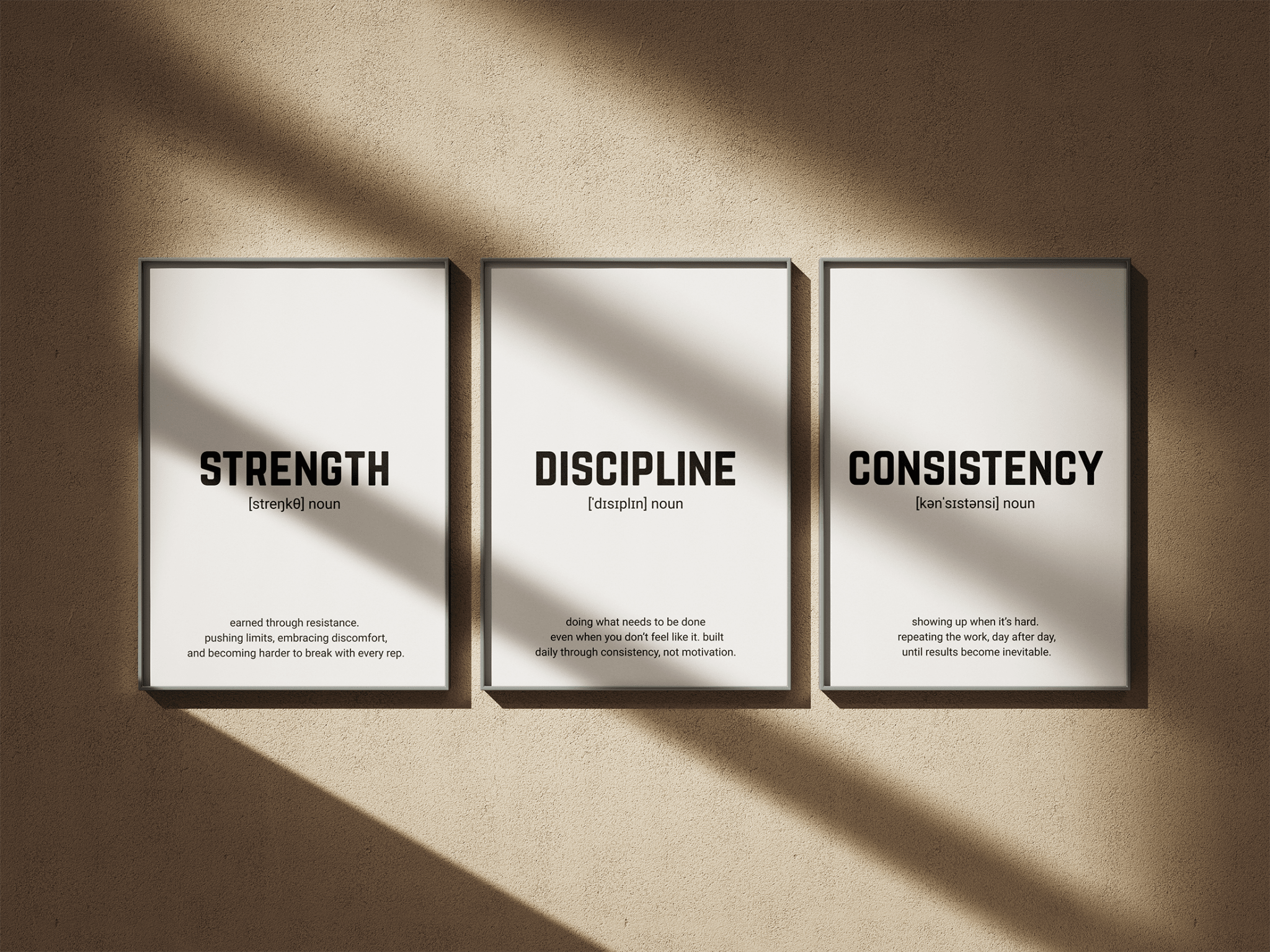 Gym Posters (SET OF 3) poster styled room photo 1