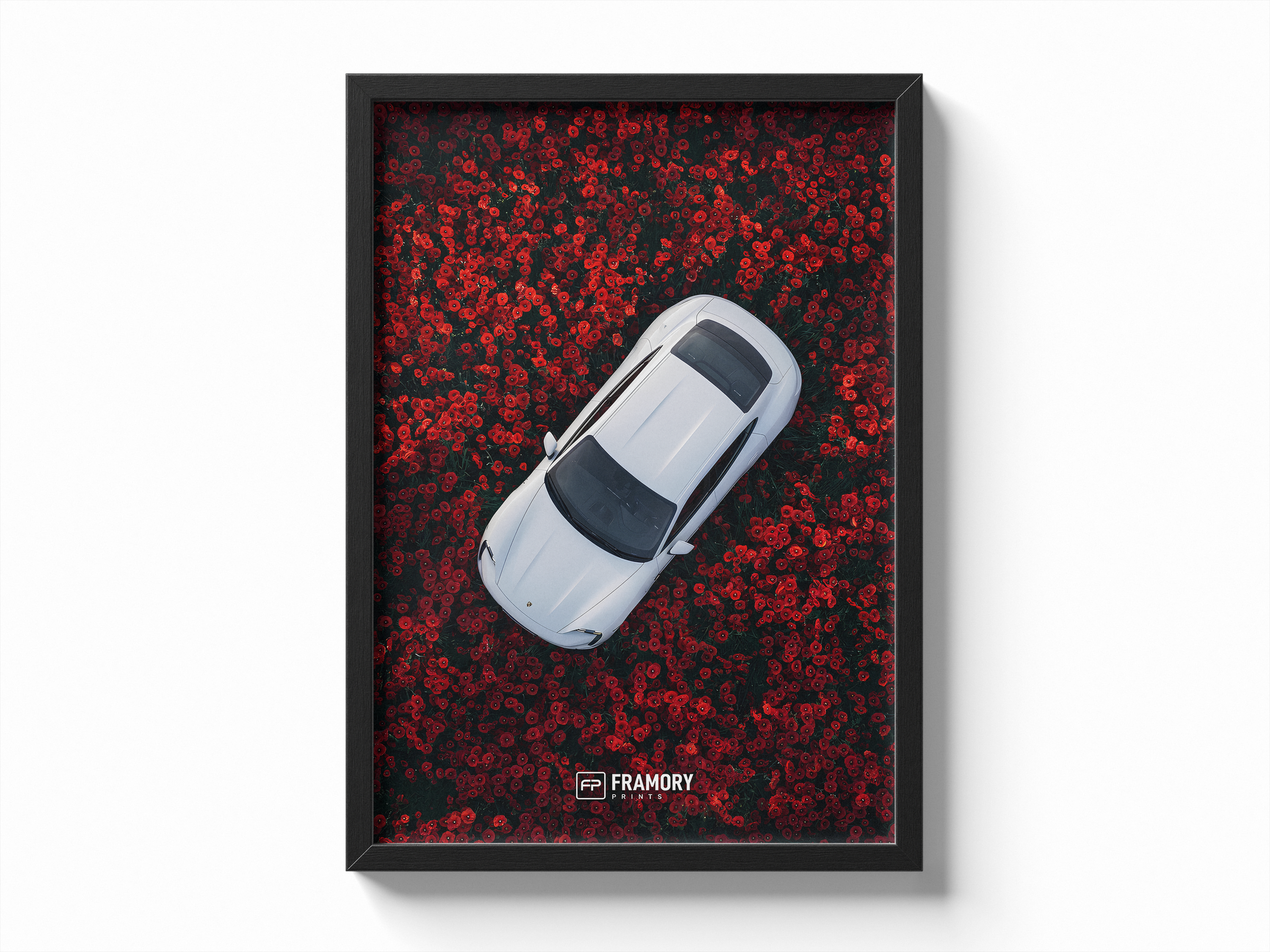 Porsche Taycan Red Flowers