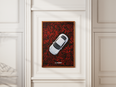 Porsche Taycan Red Flowers